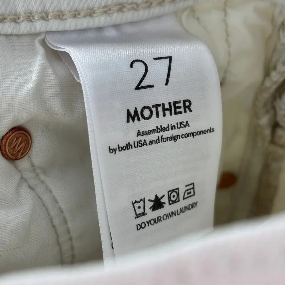 Mother White Cream Puffs Tomcat Ankle Straight Leg Jeans